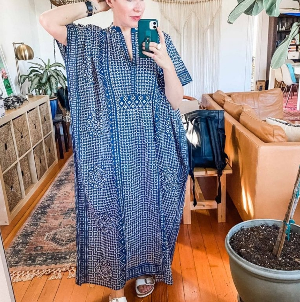 Emerson Fry India Collection Midi Caftan - Ink - EUC